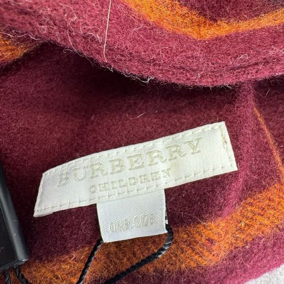 Burberry Giant Check Plaid Wool Snood Scarf Cochineal NWT - Picture 8 of 9